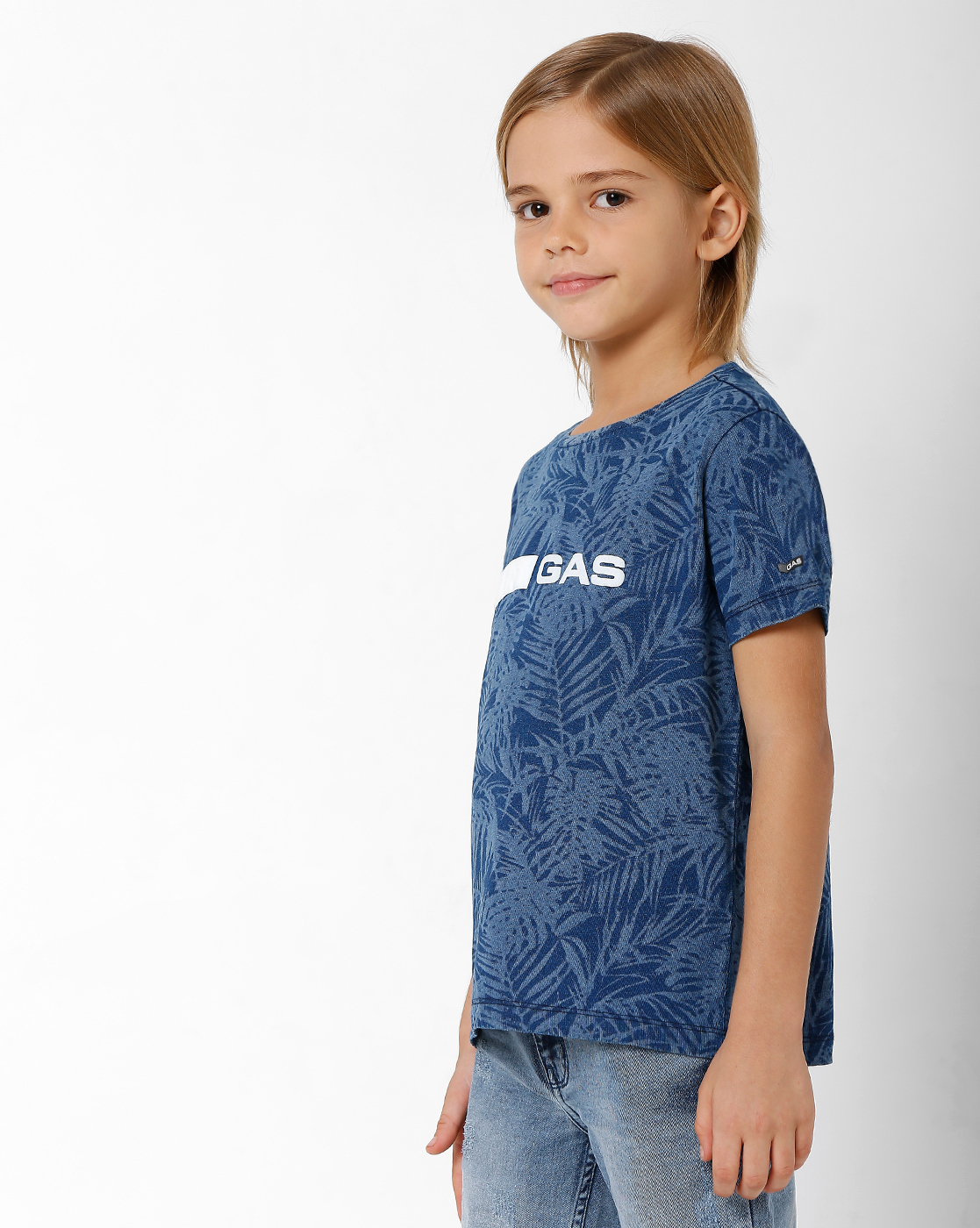 GAS KIDS Boys Printed Blue T-Shirt